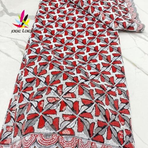 African Sequins Lace Fabric 2021 Hot Sale Nigerian Wedding Dress High Quality Organza French Net Mesh Lace