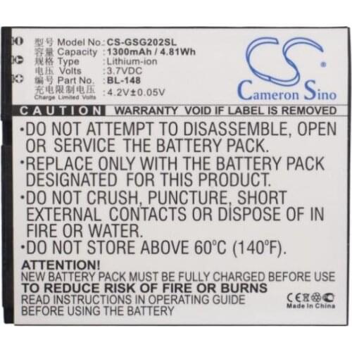 Cameron Sino 1300mAh battery for GIGABYTE Gsmart GS202 BL-148 for GSMART GS202 BL-148 Mobile, SmartPhone Battery