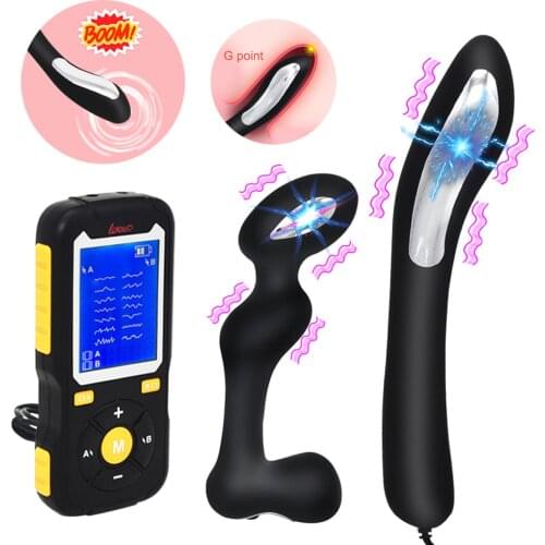 7 Speeds Electric Shock Anal Plug Pulse Prostate Massage Vibrators G Spot Vagina Dildo Plug Women Masturbator Sex Butt Plug Toys