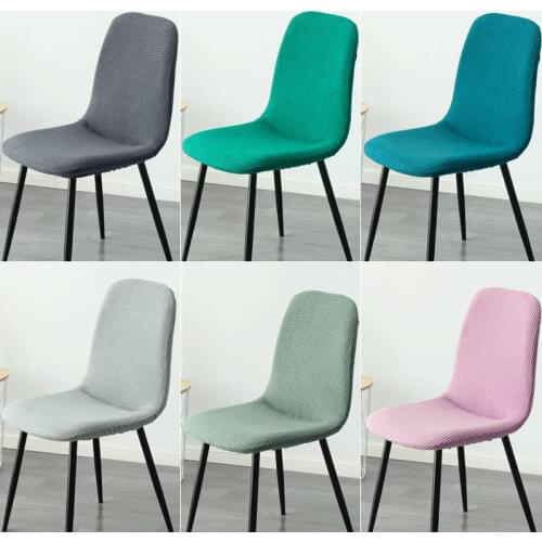 Polar Fleece Shell Chair Covers Knitted Jacquard Kitchen Seat Cover For Chair Funda Silla Modern Office Bar Dining Chairs Covers