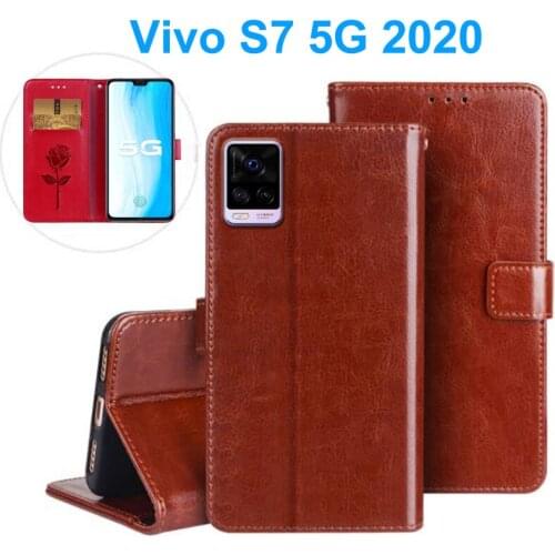 Phone Flip Case For Vivo S7 5G 2020 Cover Leather PU Wallet Capa For vivo s7 V2020A Stand Case Fashion Phone Protective Shell