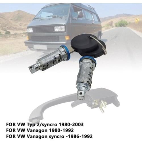 FOR VW Type 2 / Syncro Vanagon Syncro Front exterior door handle repair kit with key lock cylinder, rubber pad 251837205