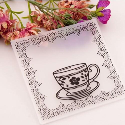 KLJUYP Cup Plastic Embossing Folders for DIY Scrapbooking Paper Craft/Card Making Decoration Supplies
