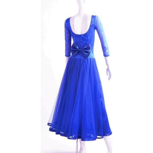 Ballroom dance costume senior lace long sleeves ballroom dance dresses for lady ballroom dance competition dresses