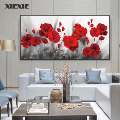 Red Poppies Flower Canvas Paintings Wall Art Posters and Prints Red Flowers Decorative Pictures for Home Living Room Decor
