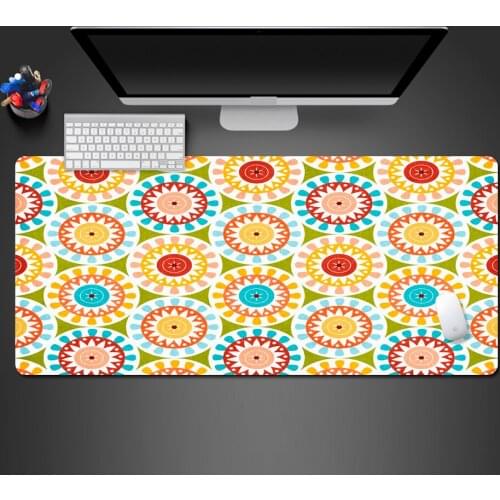 Cool Color Circular Pattern Large High Quality Natural Rubber Washable Table Mat Notebook Computer Game Mouse Pad Carpet Mat