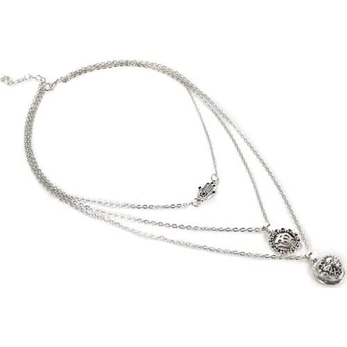 Korean fashion womens necklace simple necklace layered necklace palm pendant party gift fashion female jewelry wholesale