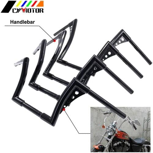 Motorcycle Motorbike 1 1/4" 1.25" Handlebar Bar For Harley XL883 XL1200 Heritage Softail Sportster 10" 12" 14" 16" Rise Black