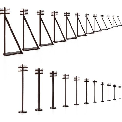 24pcs Model Trains N Scale Power Poles 1:150 Telegraph Poles 4.3cm Railroad Diorama GY19150