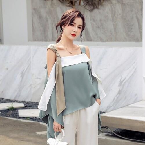 2021 New Off Shoulder Blouse Top Ruffle Long Sleeve Sexy Ladies Tops Women Asymmetrical blouse Summer tops