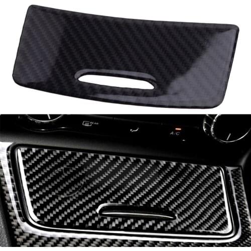 Car Carbon Fiber Interior Console Cigarette Lighter Ashtray Trim Cover Fit for Mercedes Benz A CLA GLA Class 2013-2016 2017 2018