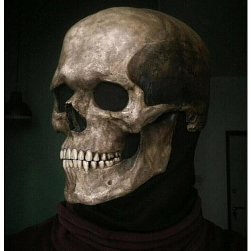 Movable Jaw Full Head Skull Mask Halloween Decoration Horror Helmet Scary Mask Masquerade Holiday Party Decoration 2021 Gift