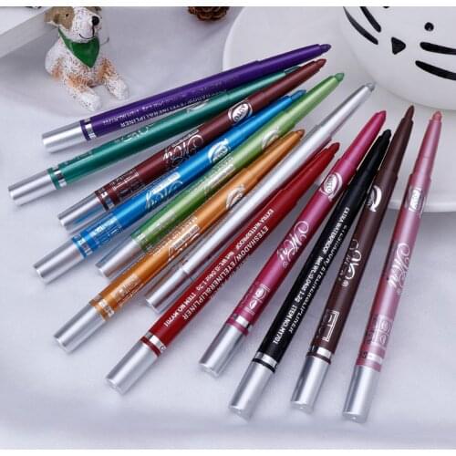 Professional Eye Shadow Lip Liner Eyeliner Pen Pencil Makeup 1 Set 12 Color