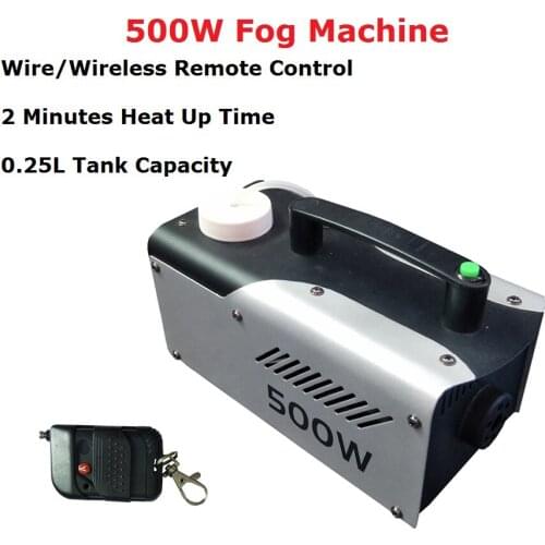 Wire/ Wireless Remote Control 500W Smoke Machine 0.25L Oil Capacity Fog Machine 110-220V Professional Fogger Stage Smoke Ejector