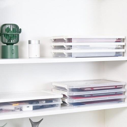 Transparent File Storage Box Document Paper Storage Container Office Supplies In Stock