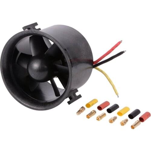 QX-Motor 70mm EDF Ducted 6-Rotor Fan with QF2822 - 3000KV Brushless Outrunner Motor Balance Tested for Jet AirPlane