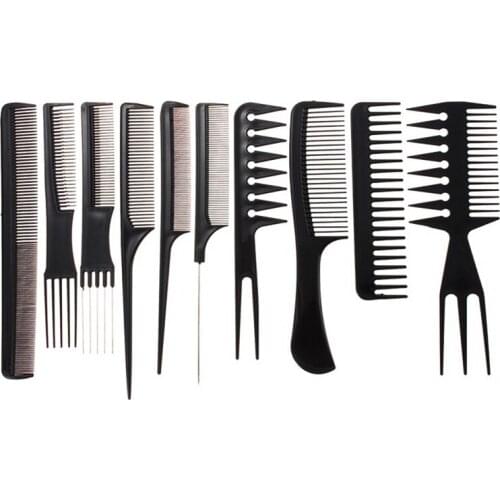 10pcs/Set Professional Hair Brush Comb Salon Barber Anti-static Hair Combs Hairbrush Hairdressing Combs Hair Care Styling Tools