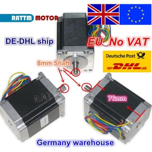 EU ship /free VAT 3PCS NEMA23 23HS8430 76mm 270Oz-in 1.8N.m 3A stepper motor stepping motor for CNC Router Milling 3D printer