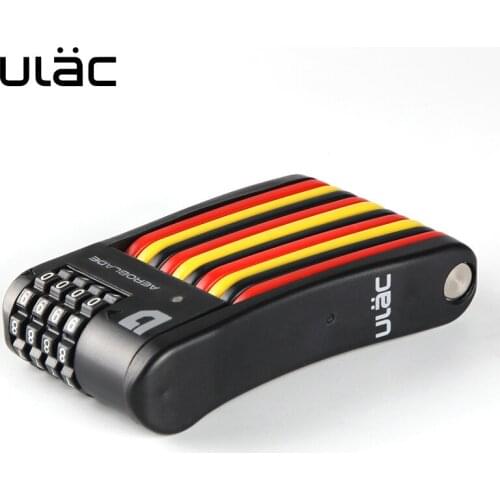 ULAC Folding Bicycle Lock Mini Portable Foldable Bike Lock Professional Anti-theft Alloy Strong MTB Mountain Road Bike Lock X5