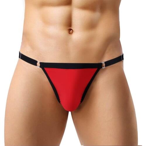 Men Sexy Lingerie Briefs Panties Homewear Adjustable Waistband Soft Fabric Low Rise Bikini Sissy Exotic Underwear Underpants