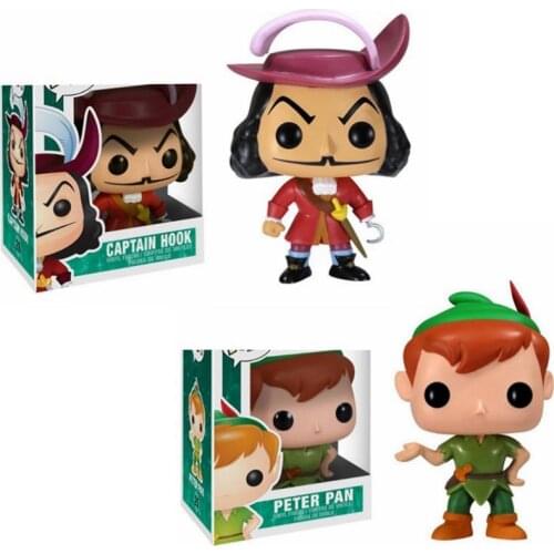 10 cm Disney Peter Pan 25# Captain Hook 26# Vinyl Action Figures Toy Collection Model Kids Toys for Children Birthday Gifts