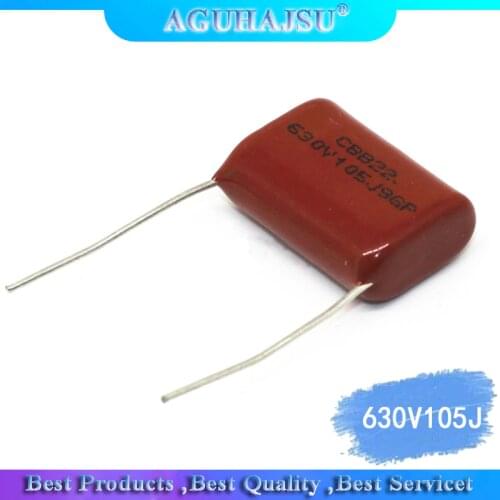10PCS New film capacitor CBB 630V105J 105K 630V 1UF 25mm