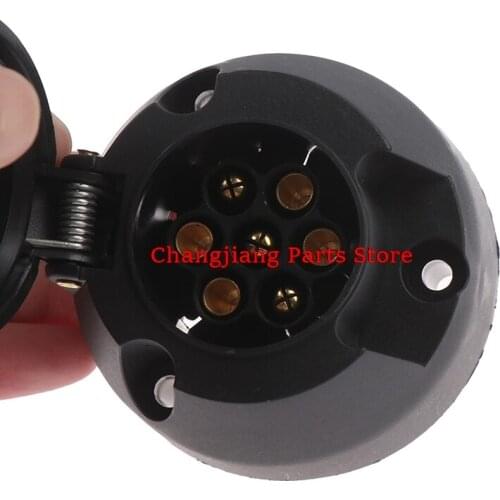 12V Towbar Towing Socket Round European standard Trailer Black frosted materials