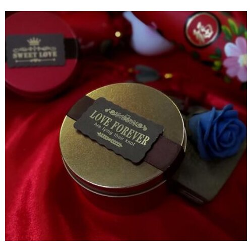 20pcs Round new red gold wedding candy box Tinplate creative European wedding wedding supplies candy iron box