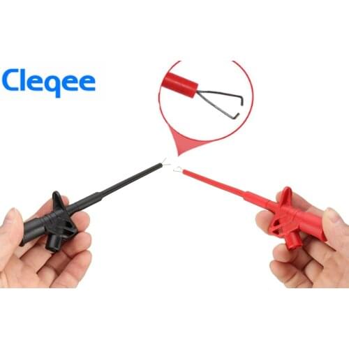 2018 Cleqee P5004 2PCS Professional Insulated Quick Test Hook Clip High Voltage Flexible Testing Probe