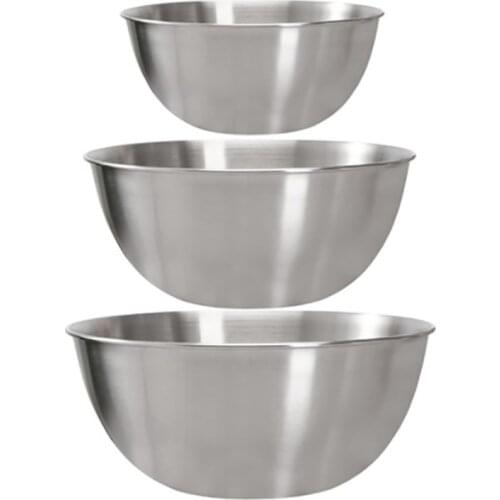 304 Stainless Steel Mixing Bowl Storage Bowl Set Kitchen Salad Bowl Cooking Bowl Baking Accessories with Scale,3PCS