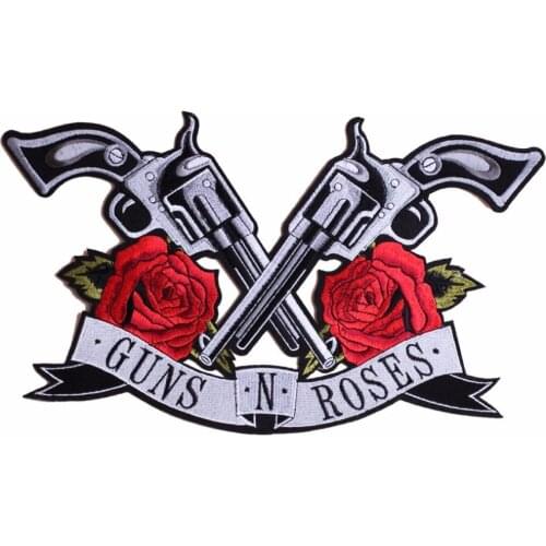 35.2 x 21.6cm X-large GUNS N ROSES Iron on Patch for Jeans DIY Decoration Floral Patches Girly Embroidered Flower Appliques