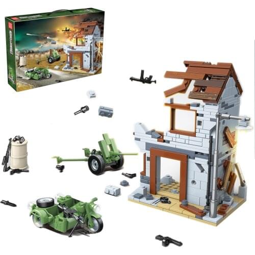 371Pcs Classic War Shooting Scenes Building Block Toy Small Particles Toy For Children Educational Toys Birthday Christmas Gift