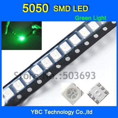 5050 SMD LED 1000pcs/lot Ultra Bright Green Diode Wholesale