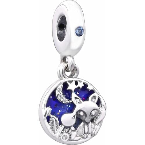 Ajax Trinkets 925 Sterling Silver Midnight Fox Pendant Charms Animal For Female Fashion Necklace 2021