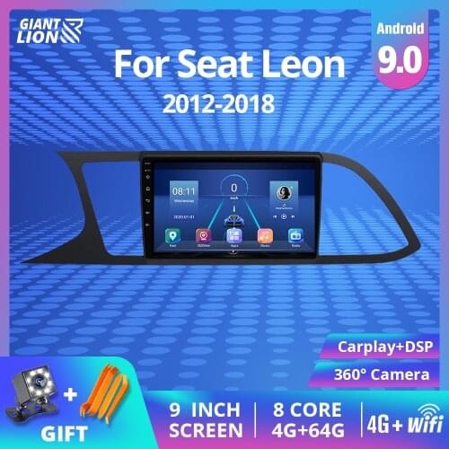 4G+64G 2DIN Android 9.0 Car Radio For Seat Leon 3 2012-2018 Car Multimedia Video Player Navigation GPS RDS 2 Din DSP Dvd Player