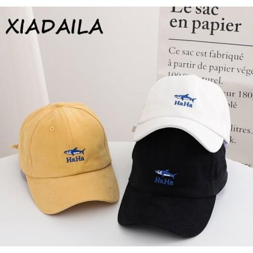 2020 New Cartoon Shark Embroider Golf Baseball Cap Men Women Snapback Hats Flipper Little Heart Love Sun Truck Hat Gorras