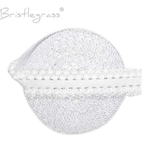 BRISTLEGRASS 5 Yard 3/4" 20mm White Picot Edge Crown Frilly Lace Trims Elastic Spandex Band Hairband Headband Tutu Sewing Notion