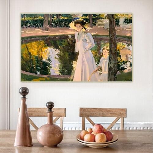 Citon Joaquin Sorolla《Marian In The Gardens La Granja》Canvas Oil Painting Artwork Decorative Picture Wall Decor Home Decoration