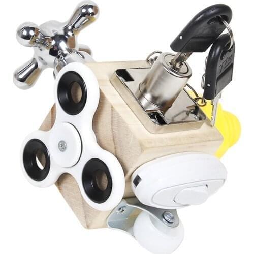 Montessori Wooden Block 6-In-1 Baby Early Educational Sensory Toys Mechanism unlocking rotating screw childrens educational toy