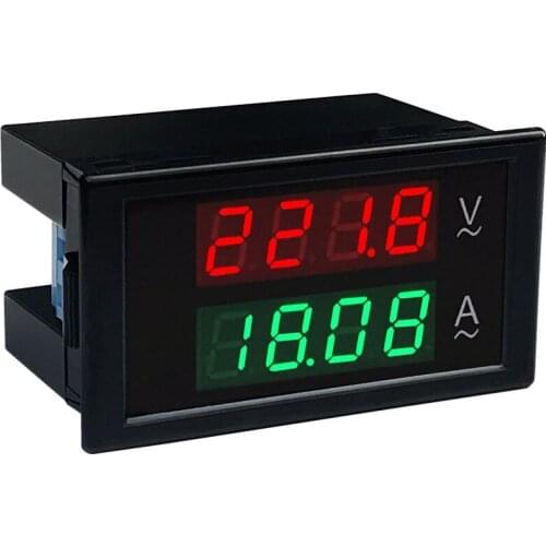 DL69-2042T AC 100A 0-500VA LCD digital display ammeter high precision ammeter with red green font working voltage 110V 220V
