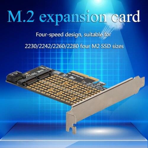 Dual M.2 SSD to PCI-Express 3.0 X4 Adapter Expansion Card for PCIe NVMe SATA M2 NGFF SSD 2230 2242 2260 2280