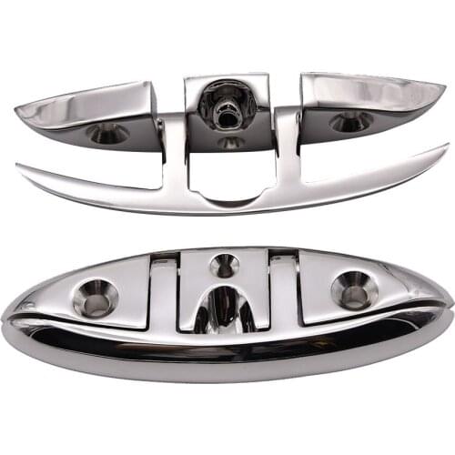 2PCS Marine grade 316 Stainless Steel Boat Flip Up Folding Pull Up Cleat Dock Deck Line Rope Marine Boat Yacht Accessories