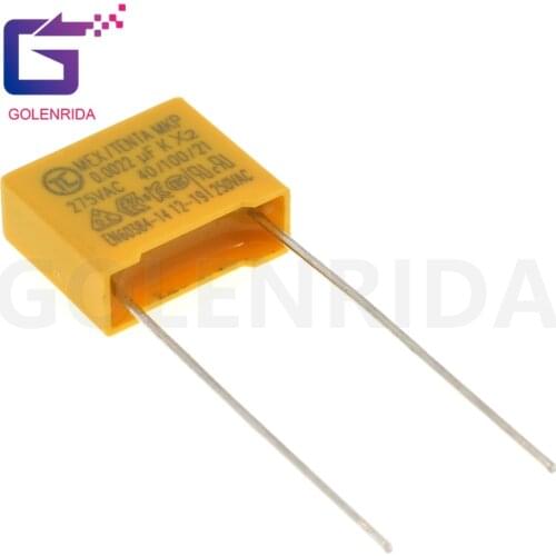10pcs 2.2nF capacitor X2 capacitor 275VAC Pitch 10mm X2 275V Polypropylene film capacitor 0.0022UF 222K
