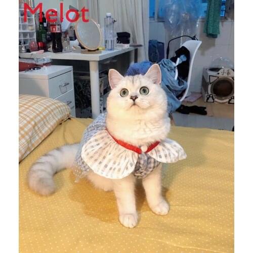 Flounced Sleeve Cat Dog Pet Clothes Lace Dress Thin Cute Princess