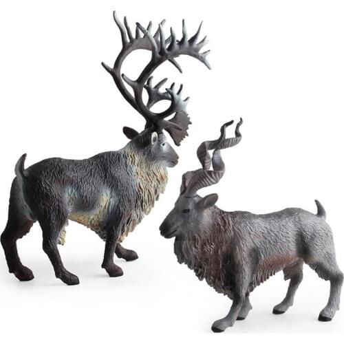 Simulation Caribou/Markhor Figure Collectible Toys Wild Animal Action Figures Kids Cognitive Toys