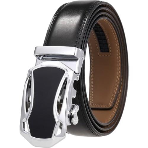 Men Genuine Leather Belts Car Shape Automatic Buckle Belts for Men Brand Luxury High Quality Business Trouser Strap New 2021