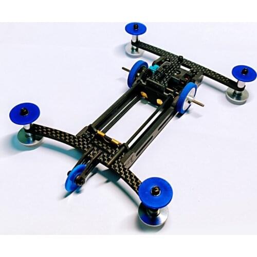 Unlimited Racing Carbon Fiber Frame Gimbal Tricycle Shelf Car Racing Mini 4WD Double Drive Car Model