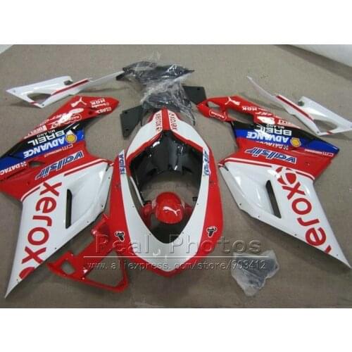 Motorcycle ABS plastic fairings for Ducati 848 1098 07 08 09 10 11 white red black fairing kit 848 1198 2007-2011 DY97
