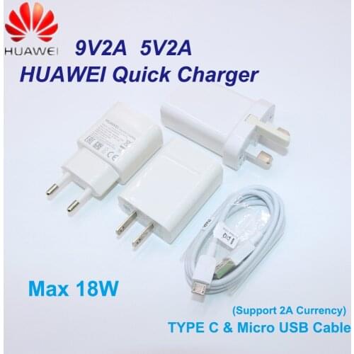 Original Huawei 9V 2A Fast Charger QC 2.0 Quick Charge adapter USB Type C Cable For Huawei Honor 9 nova 2 3 3e 4 5e P20 Lite P10