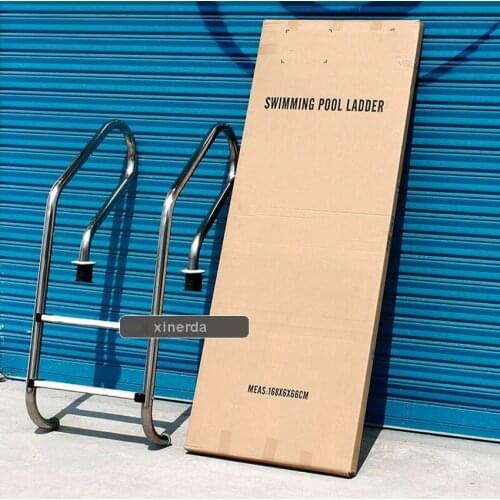 SF-215 130cm Height 304 Stainless Steel 2 Step In-Ground Swimming Pool Equipment Anti Skid Ladder Suit for 0.8-1.0m Depth